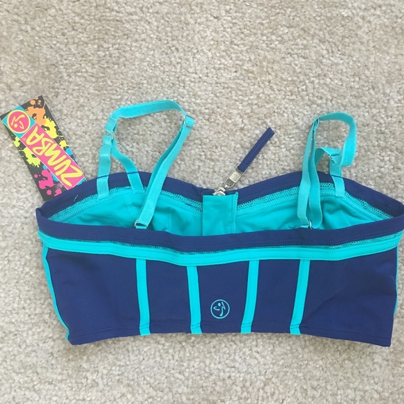Zumba Women's Borderline Bra Top, Navy, Small - Picture 3 of 7